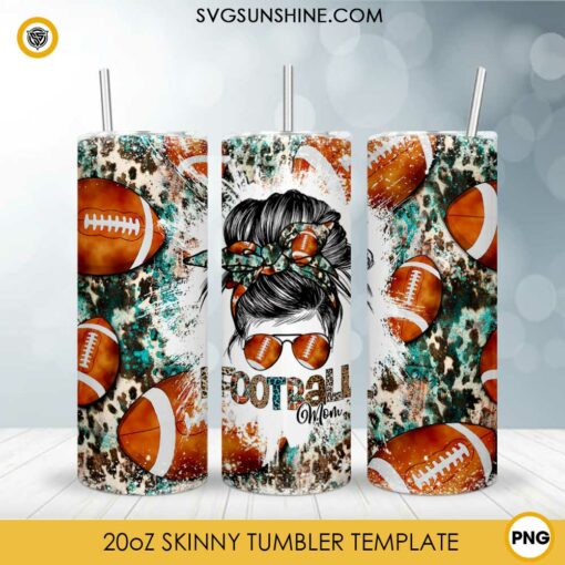 Football Mom Tumbler Wrap PNG File Design