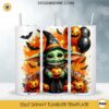 Baby Yoda Pumpkin Halloween 20oz Tumbler Wrap PNG File, Star Wars Yoda Halloween Skinny Tumbler Design