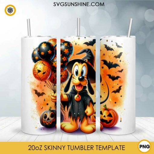 Disney Pluto Dog Halloween 20oz Tumbler Wrap PNG File