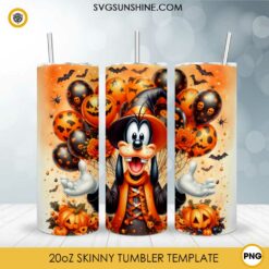 Goofy Balloon Pumpkin Halloween 20oz Tumbler Wrap PNG File