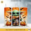 Grogu Pumpkin Halloween 20oz Tumbler Wrap PNG File, Star Wars Halloween Skinny Tumbler Design