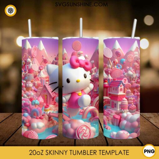 Hello Kitty Candy Island 20oz Tumbler Wrap PNG File, Sweet Hello Kitty Tumbler Wrap PNG