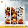 Winnie The Pooh Witch Hat Halloween 20oz Tumbler Wrap PNG File, Disney Pooh Haloween Day Skinny Tumbler Design