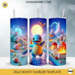 Baby Squirtle Pokemon 20oz Tumbler Wrap PNG File