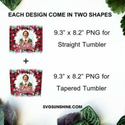 Buddy the Elf Skinny Tumbler Design, Merry Christmas Tumbler Wrap PNG