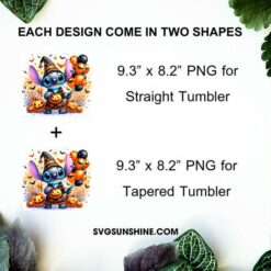 Cute Stitch Halloween Cartoon 20oz Tumbler Wrap PNG File, Disney Stitch Halloween Skinny Tumbler Design