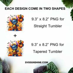 Stitch Halloween Night 20oz Tumbler Wrap PNG File, Disney Stitch Halloween Skinny Tumbler Design