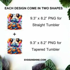 Stitch Halloween Pumpkin 20oz Tumbler Wrap PNG File