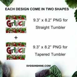 Christmas Grinch Skinny Tumbler Design PNG