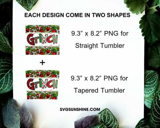 Christmas Grinch Skinny Tumbler Design PNG