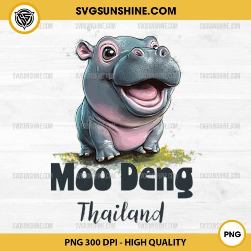 Moo Deng Bouncy Pig in Thai PNG, Moo Deng PNG File Clipart