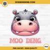 Cute Moo Deng Face PNG, Hippo Moo Deng PNG File