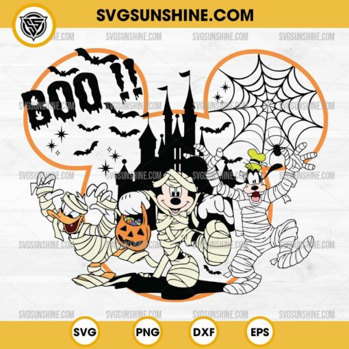 Mummy Mickey Mouse And Friends Halloween SVG, Disney Halloween SVG, Mickey Goofy Pluto Halloween SVG