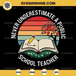 Retro Never Underestimate A Public School Teacher SVG PNG