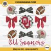 Coquette Oklahoma Sooners PNG, Coquette Bow Oklahoma Football PNG Sublimation