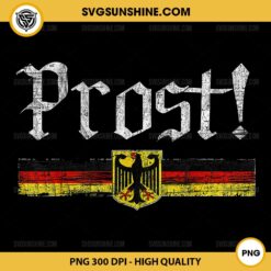 Vintage Prost German Flag PNG, Oktoberfest Prost Drinking Team PNG