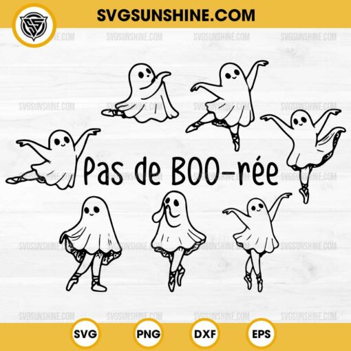 Funny Ghost Pas De Boo-rée SVG, Ballet Dancer Halloween SVG PNG