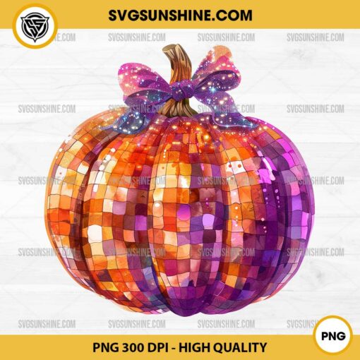 Pumpkin Bling Bling PNG, Disco Ball Pumpkin PNG, Coquette Pumpkin PNG Clipart