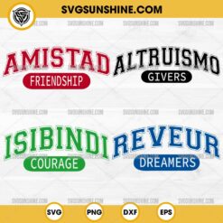 RCA Houses SVG Bundle, Isibindi Courage SVG, Reveur Dreamers SVG, Amistad Friendship SVG, Altruismo Givers SVG