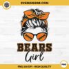 Messy Bun Bears Girl PNG, Chicago Bears PNG, Girl Sports PNG