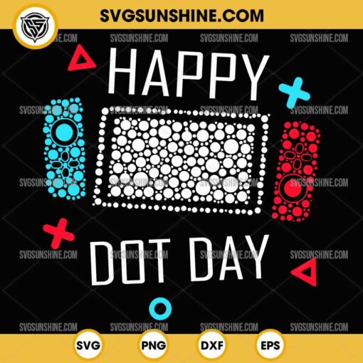 Polka Dots Gaming Controller SVG, Video Gamers Happy Dot Day SVG