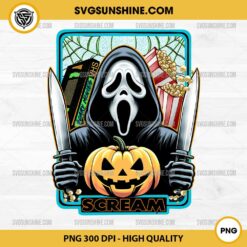 Scream Ghostface Pumpkin PNG, Ghostface Pumpkin Halloween PNG, Scary Movie PNG