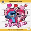 Stitch Angel I Love You PNG File, Stitch And Angel PNG, Disney Valentine PNG