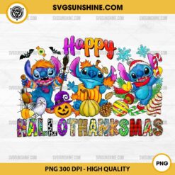 Happy Hallothanksmas Stitch PNG, Halloween Stitch PNG, Thanksgiving Stitch PNG, Christmas Stitch PNG