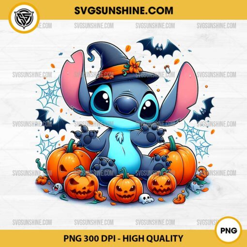 Stitch Pumpkin Halloween PNG File