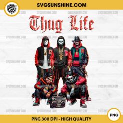 Thug Life Horror Killers PNG File, Thug Life Characters Halloween PNG Sublimation Designs