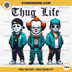 Thug Life Pennywise PNG, Thug Life Michael Myers PNG, Thug Life Jason Voorhees PNG, Horror Thug Life PNG