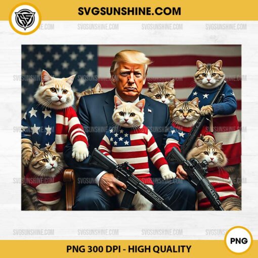 We're gonna save the cats Png, Vote Trump 2024 Cats America flag Png