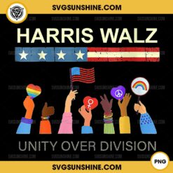 Harris Walz Unity Over Division PNG, Kamala Harris Tim Walz 2024 PNG