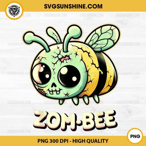 Zom-bee PNG, Cute Halloween Zombie Bee PNG