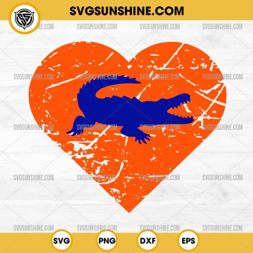 Florida Gators Heart SVG, Gators In Heart SVG, Florida Gators SVG