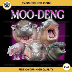 Moo Deng PNG, Baby Pygmy Hippo PNG Sublimation Designs