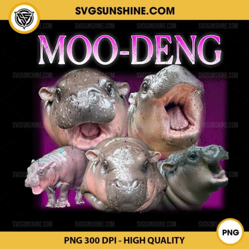 Moo Deng PNG, Baby Pygmy Hippo PNG Sublimation Designs