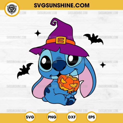 Baby Stitch Halloween SVG, Halloween Stitch Pumpkin SVG, Disney Halloween SVG