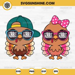 Baby Turkey SVG Bundle, Coolest Turkey In Hat SVG, Girl Turkey SVG, Turkey Thanksgiving SVG