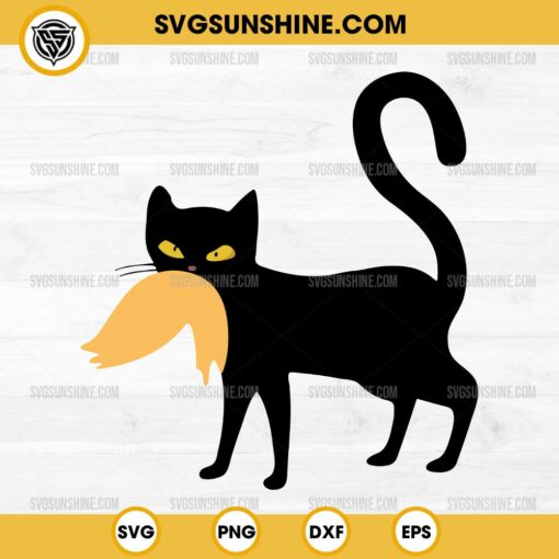 Black Cat Trump Hair SVG, Vote Childless Cat Lady Kamala Harris 2024 for President SVG