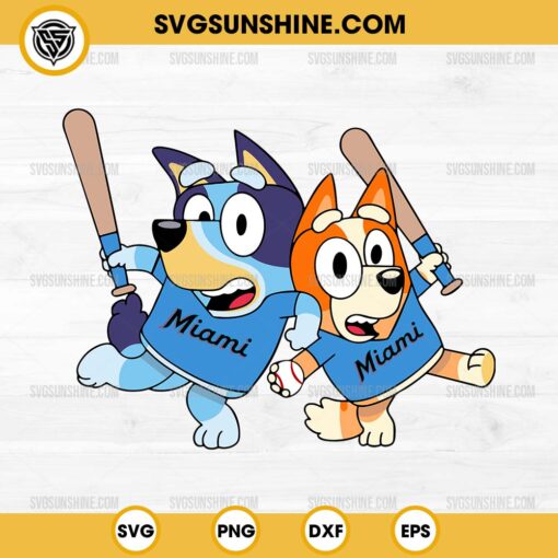 Bluey Bingo Miami Marlins SVG PNG File