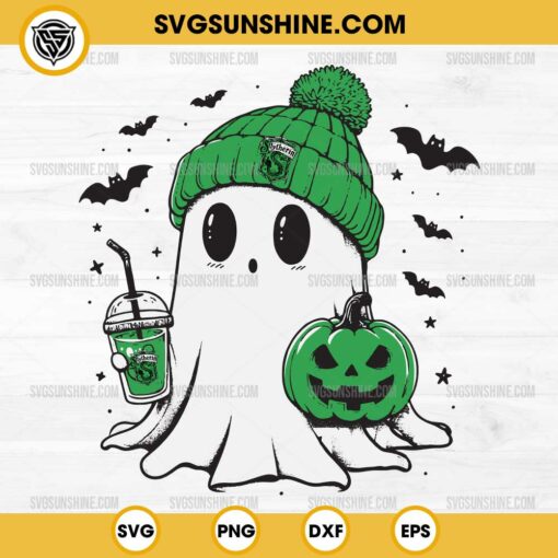 Boo Ghost Slytherin Hogwarts House SVG, Harry Potter Halloween SVG