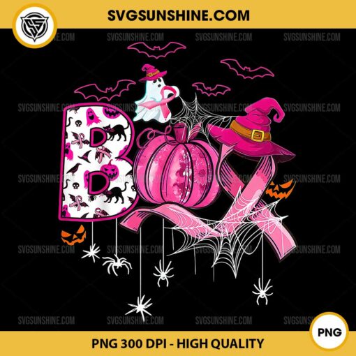 Boo Halloween Pink Ribbon Breast Cancer PNG