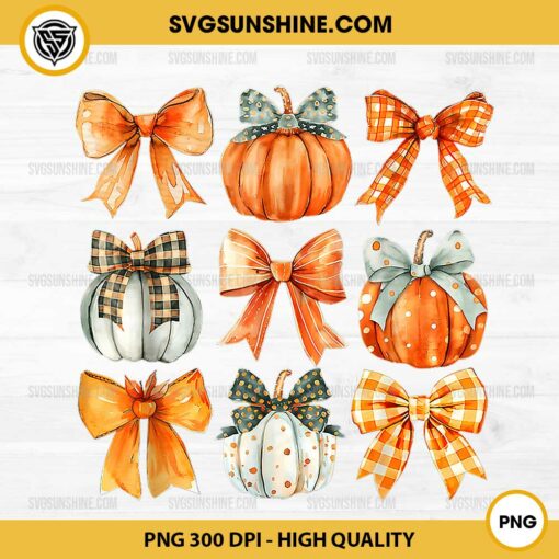 Bow And Pumpkin PNG, Fall Coquette Pumpkin PNG