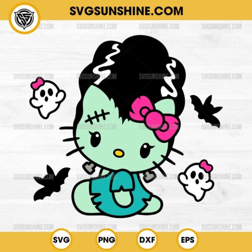 Bride of Frankenstein Hello Kitty SVG, Hello Kitty Halloween SVG