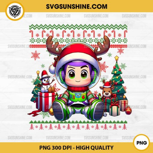 Buzz Lightyear Ugly Christmas Sweater PNG, Buzz Lightyear Toy Story Christmas PNG File