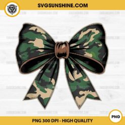 Camouflage Coquette Bow PNG, Camo Bow PNG