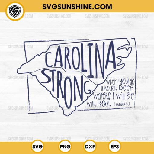 Carolina Strong SVG, Deep Waters SVG, Hurricane SVG, Stronger Than The Storm SVG