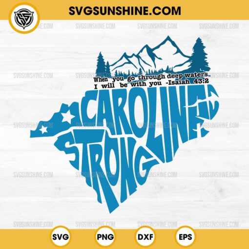 Carolina Strong SVG - Hurricane Helene SVG, Stronger Than The Storm SVG