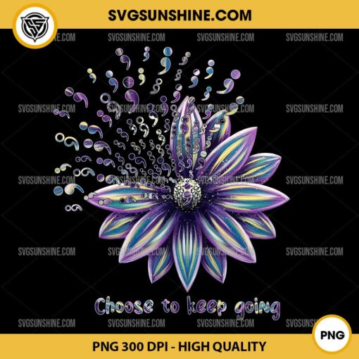 Choose To Keep Going PNG, Flower Flying Suicide Awareness PNG